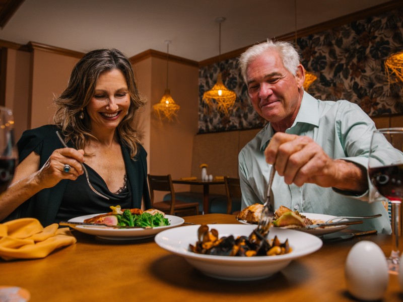 WFI Calypso Couple Dining Interior Food Interaction