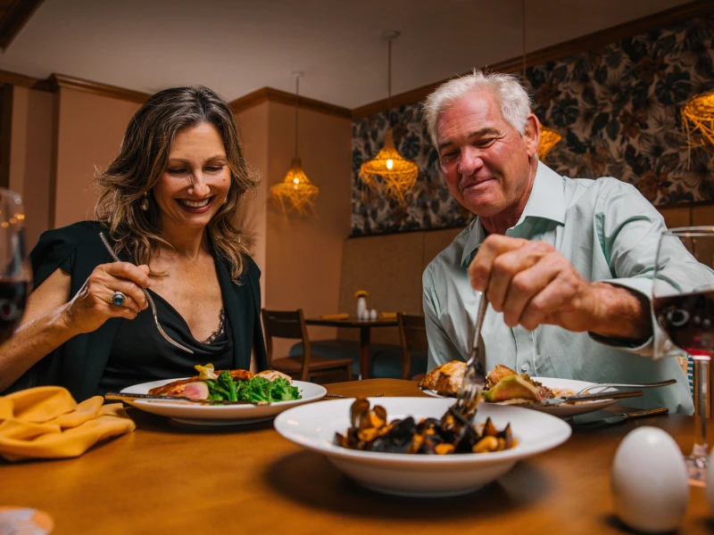 WFI Calypso Couple Dining Interior Food Interaction